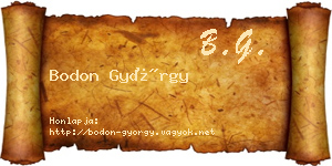 Bodon György névjegykártya