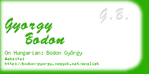 gyorgy bodon business card