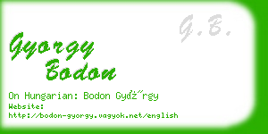 gyorgy bodon business card